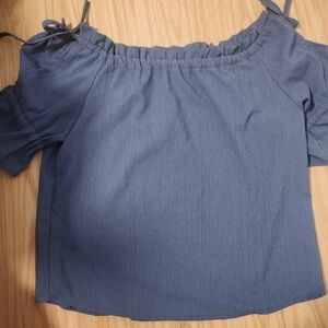 Women's Off-Shoulder Blue Top